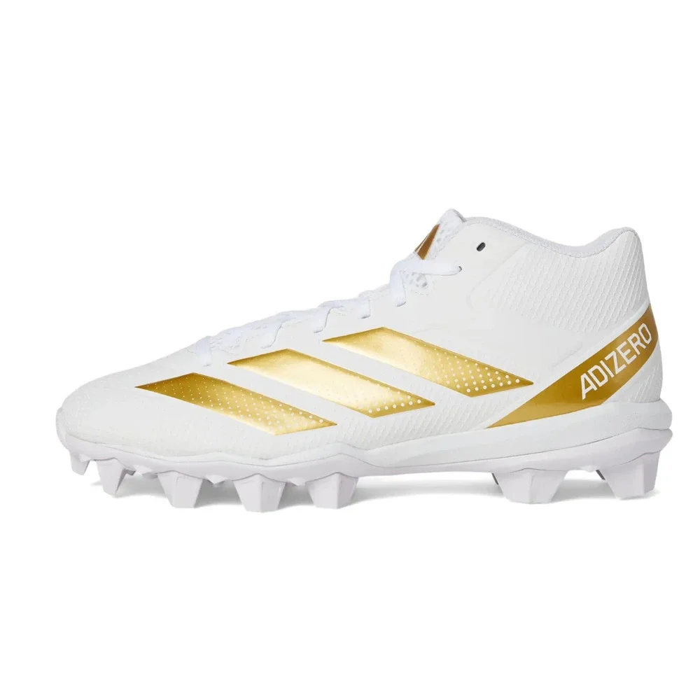 Adidas Mens Adizero Impact 2 Molded Football Cleats Size 13 White Gold NWOB
